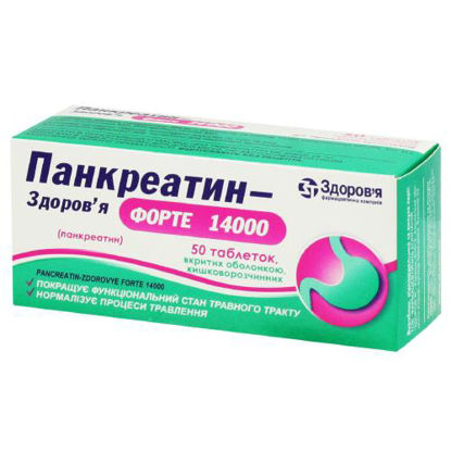 Світлина Панкреатин-Здоров'я Форте 14000 таблетки